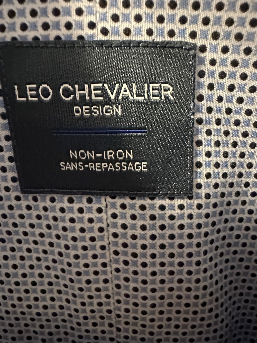 LEO CHEVALIER Designer Men's Light Blue Patterned Button-Down Dress Shirt SZ L - Picture 9 of 13